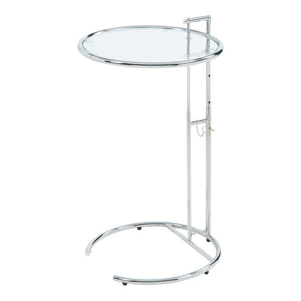 Højdejusterbart sidebord Stare 50x57-77 cm glas transparent/kromfarvet [en.casa]