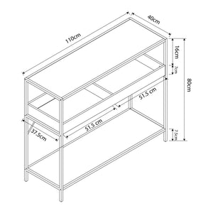 Konsolbord Belana 110x40x80 cm sort/eg-look [en.casa]