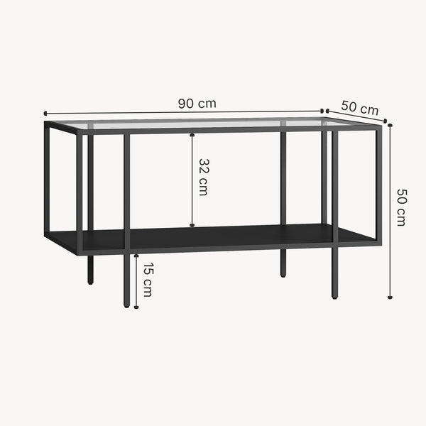 Sofabord Nynna 90x50x50 cm sort [en.casa]