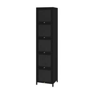 Vitrineskab Ostersund 174x40x35 cm Sort [en.casa]