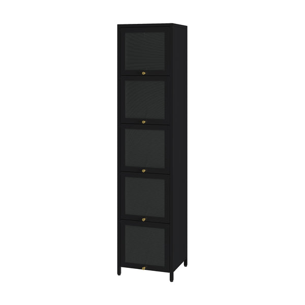 Vitrineskab Ostersund 174x40x35 cm Sort [en.casa]