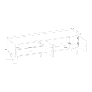 TV-møbel Hallevil 150x39x45 cm hvid [en.casa]