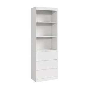 Les reol med 3 skuffer 180x60x35 cm Hvid [en.casa]