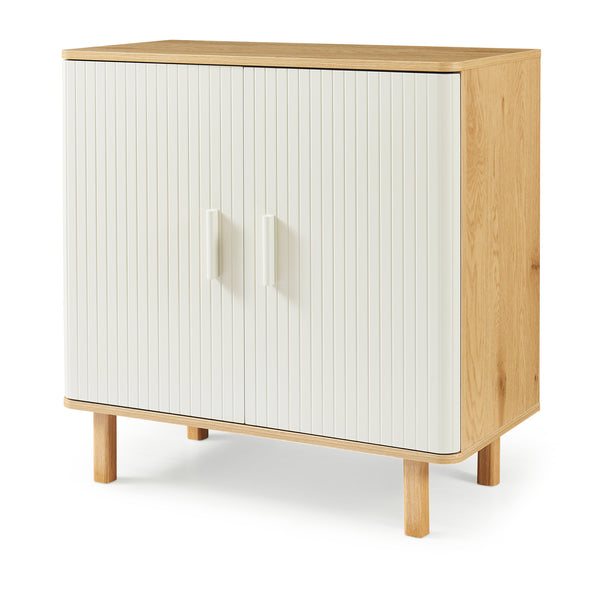 Ferrersp skænk med 2 låger 80x80x40 cm egetræslook/sandfarver [en.casa]