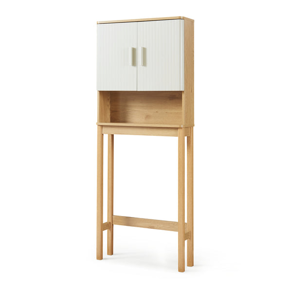 Toiletskab Ferrersp 160x63x20 cm egetræslook/sandfarver [en.casa]