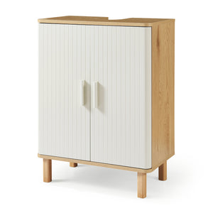 Vaskeskab Ferrersp 80x60x35 cm egetræslook/sandfarver [en.casa]