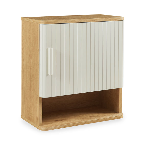 Armario Baño de Pared Ferrersp con puerta MDF 50x45x24cm - Roble/Arena [en.casa]