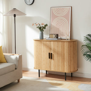 Skab Tvedestrand 100x40x80 cm Natur/Svart [en.casa]