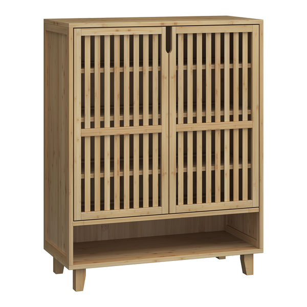 Skoskab Sirgerg 91x72x35 cm naturlig bambus [en.casa]