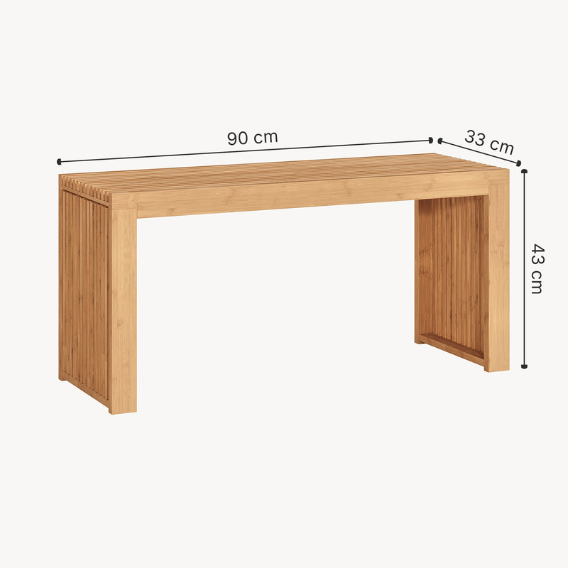 Målskitse Skobænk Korjad 90x33x43 cm bambus [en.casa]