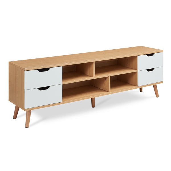 TV-møbel Bordkak 140x30x45 cm egetræslook/hvid [en.casa]