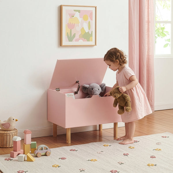 Legetøjskasse Virer 60x40x45 cm Rosa [en.casa]