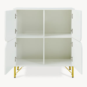 Sideboard Reyri 90x80x35 cm Hvid/Guldfarvet [en.casa]