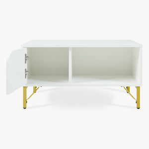 Sofabord Reyri 80x45x42 cm Hvid/Guldfarvet