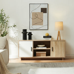 Tv-skab Kenta 120x39x52 cm Sonoma-eg-look/hvid [en.casa]