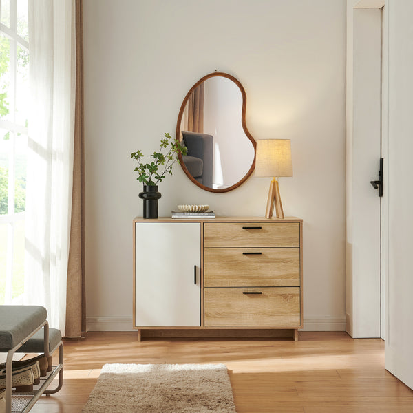 Skænk Kenta 100x35x72 cm Sonoma-eg-look/hvid [en.casa]