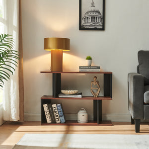 Sidebord Trond 80x29x60 cm Sort/Valnøddetrælook [en.casa]