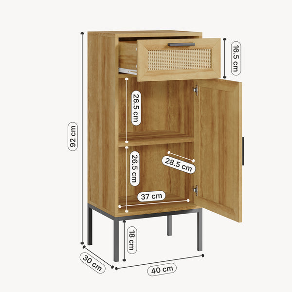 Badeværelsesskab Marhasa 92x40x30 cm Eg-look/Sort [en.casa]