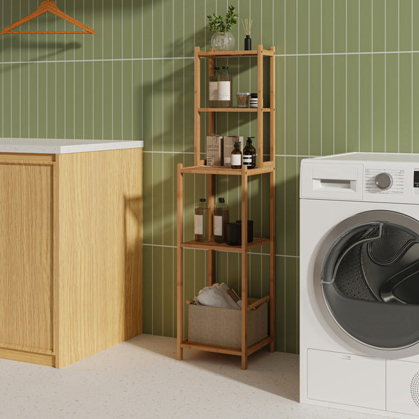Badreol Anun 128x30x30 cm Bambus Natur [en.casa]