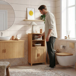 Skab ved siden af Rirg 92x50x25 cm bambus natur [en.casa]