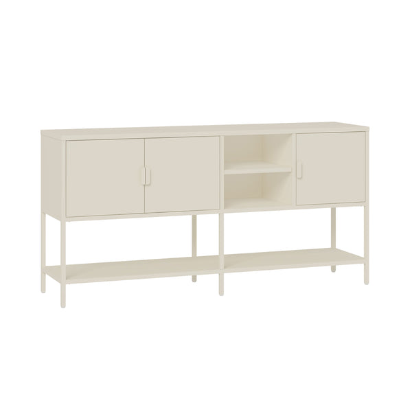 Skænk Kliri Stål 160x40x80 cm Cremehvid [en.casa]