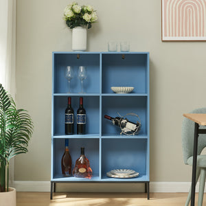 Bogreol Colwyn 120x80x30 cm Blå [en.casa]