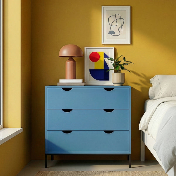 Kommode Colwyn 78x80x40 cm Blå [en.casa]