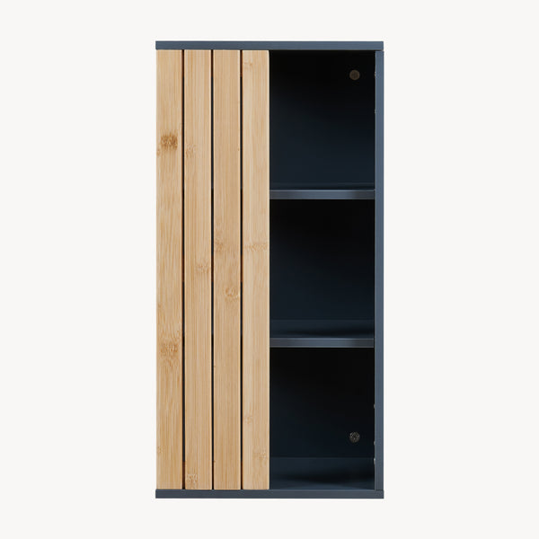 Væghængt skab Svanes 60x30x20 cm Mørkegrå/Natur [en.casa]