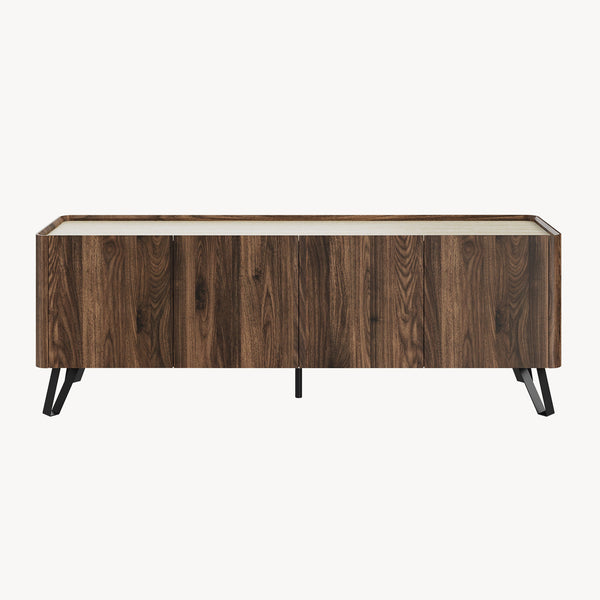 Tv-skab Trorlon 160x40x55 cm valnøddeoptik/travertin [en.casa]