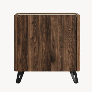 Kommode Trorlon 83x80x40 cm valnøddeoptik/travertin [en.casa]