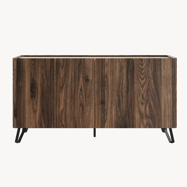 Sideboard Trorlon 160x40x83 cm valnøddeoptik/travertin [en.casa]