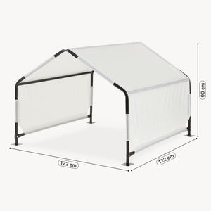 Udendørs hundetelt Valevali 122x122x90 cm Sort/Hvid [en.casa]