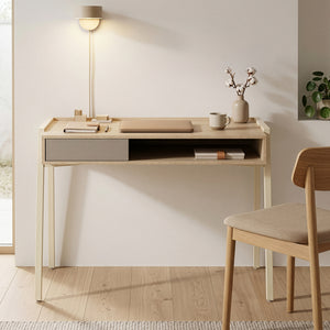 Skrivebord Boderas 107x55x78 cm Beige/Travertin [en.casa]