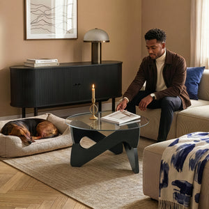 Sofabord Reypio Ø70x35 cm Sort/Grå [en.casa]