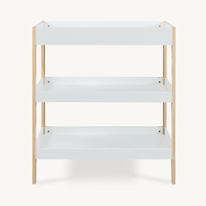 Puslebord Oupilu med 2 hylder 91x82x53 cm Hvid [en.casa]