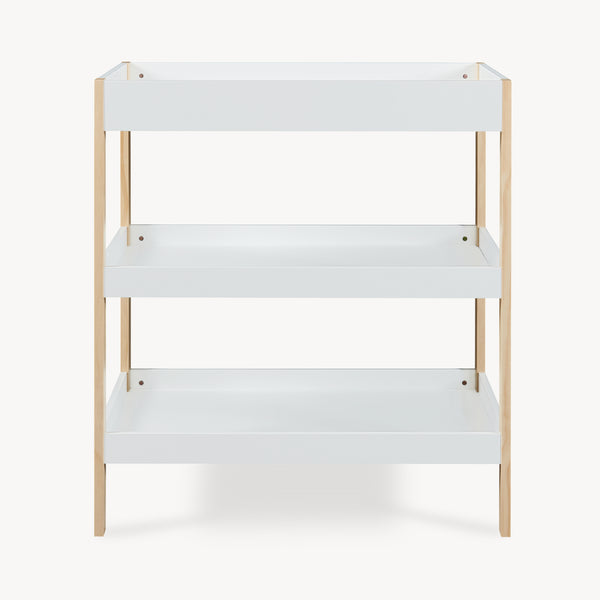 Puslebord Oupilu med 2 hylder 91x82x53 cm Hvid [en.casa]