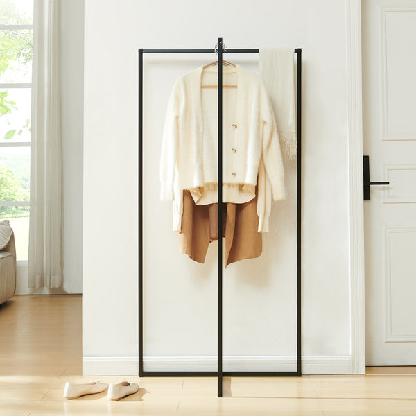 Garderobestativ Norjad 160x80x41 cm Metal Sort [en.casa]