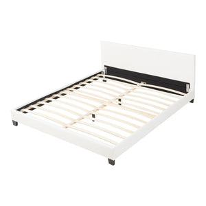 Kunstlæderseng Albacete 160x200cm Hvid Corium