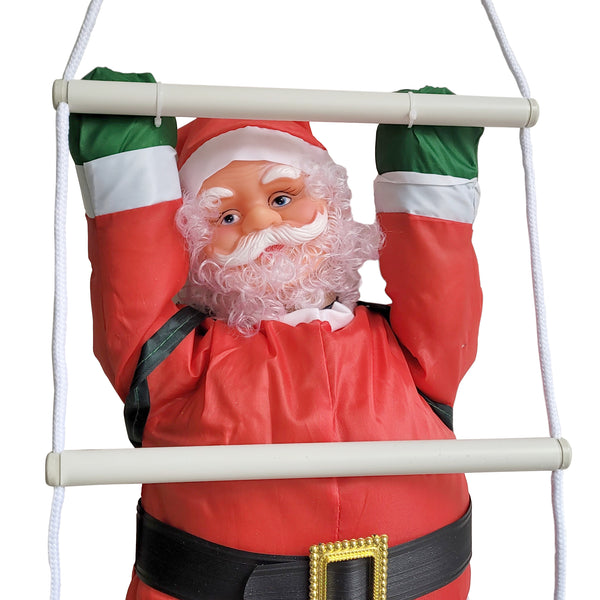 [en.casa]® Klatrende julemand med stig - 85x25cm - ophængelig