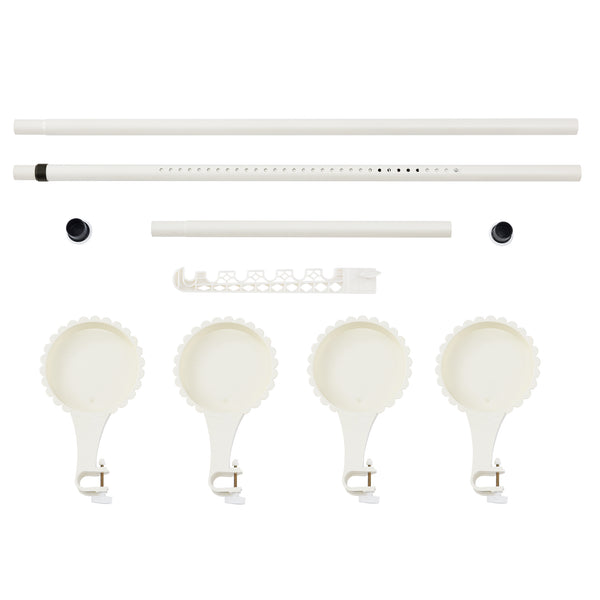 [en.casa]® Teleskopisk plante stativ - pulverlakeret metal - 110-305cm - hvid