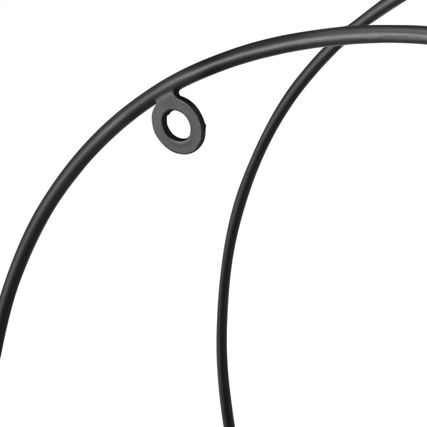 [en.casa] Rund Væghylde - 2 hylder - 35x12x35cm - metal - træ - sort
