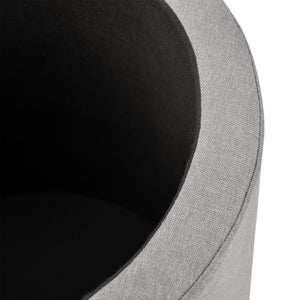 [en.casa] Sofabord med opbevaringsplads - tekstil/spånplade - 41xØ43cm - træ optik/grå