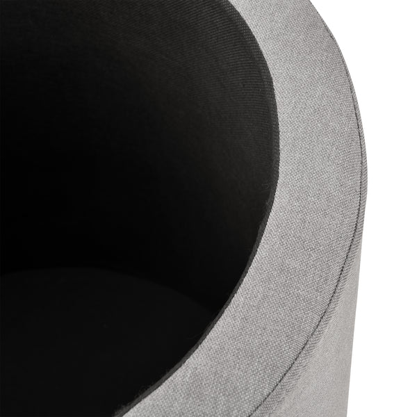 [en.casa] Sofabord med opbevaringsplads - tekstil/spånplade - 41xØ43cm - træ optik/grå