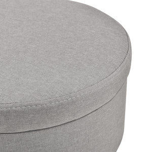[en.casa]® sofabord - fodskammel - siddemøbel - med opbevaringsplads - 42xØ36cm - tekstil/træ - grå/træ optik