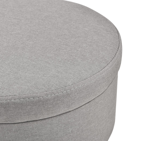 [en.casa]® sofabord - fodskammel - siddemøbel - med opbevaringsplads - 42xØ36cm - tekstil/træ - grå/træ optik