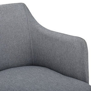 [en.casa] Polstret stol - 76x52x53cm - metal/tekstil - grå/sort