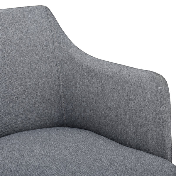 [en.casa] Polstret stol - 76x52x53cm - metal/tekstil - grå/sort