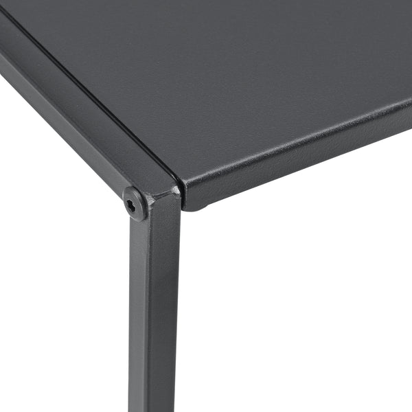 [en.casa]® Sofabord / Sideboard Ulrika sæt med 2-metal-40x40x40cm-35x35x35cm-modstandsdygtig mod ridser-sort-matt