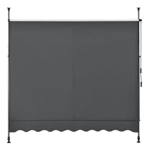 [pro.tec] ® Terrasse markise-uden borepulverbelagt ståljusterbar højde: 200-300 cm-antracit grå-grå-valgt model 