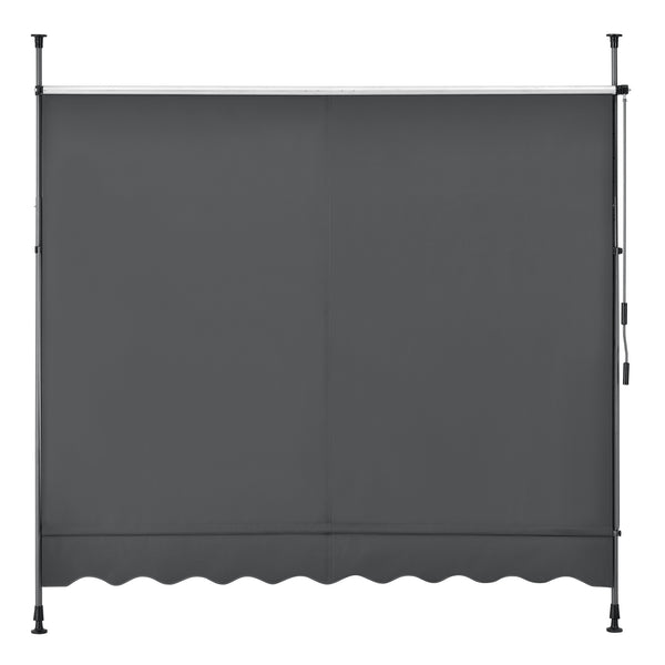 [pro.tec] ® Terrasse markise-uden borepulverbelagt ståljusterbar højde: 200-300 cm-antracit grå-grå-valgt model 